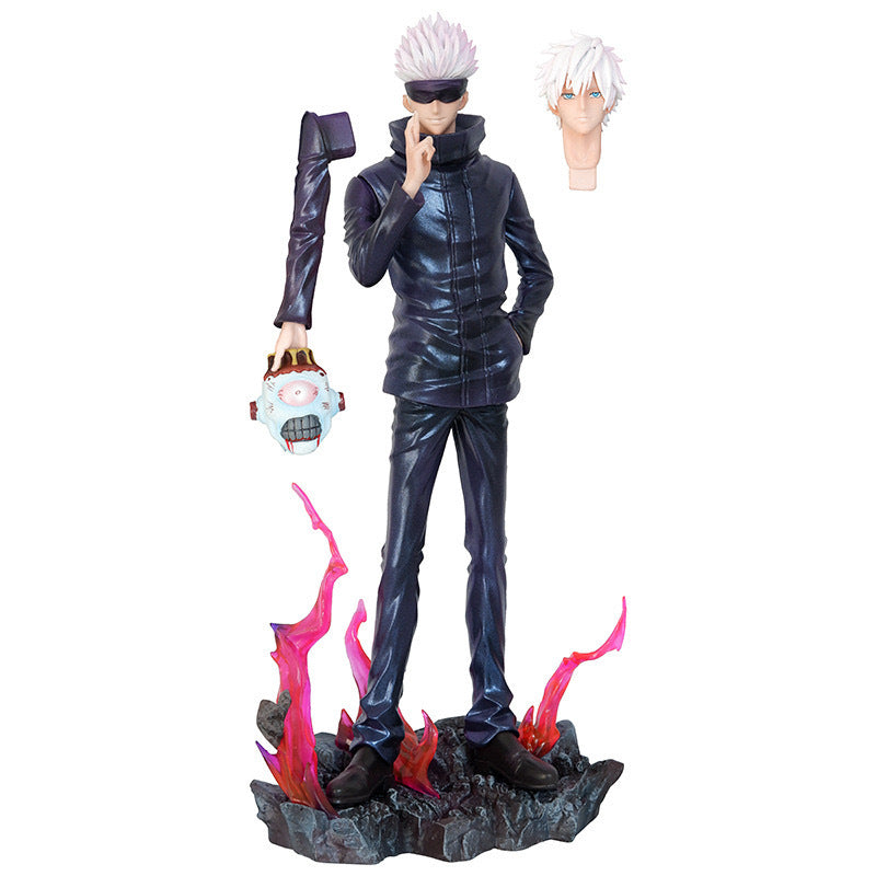 34cm Anime Jujutsu Kaisen GK Gojo Satoru Double-headed Figure Statue Boxed Gift 34cm Anime Jujutsu Kaisen GK Gojo Satoru Double-headed Figure Statue Boxed Gift